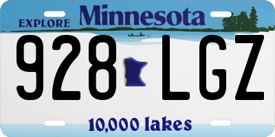 MN license plate 928LGZ