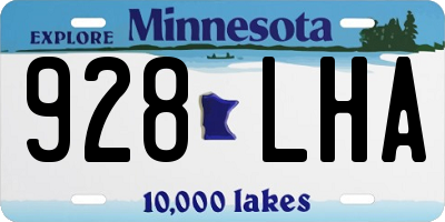 MN license plate 928LHA