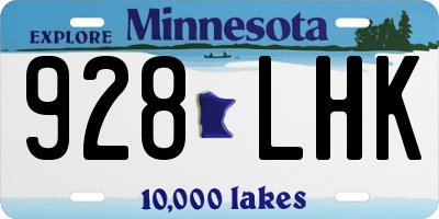 MN license plate 928LHK