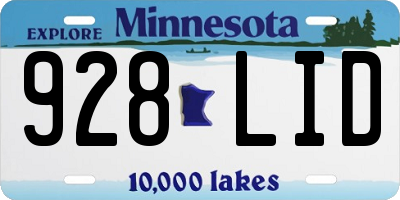 MN license plate 928LID