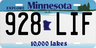 MN license plate 928LIF