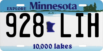 MN license plate 928LIH
