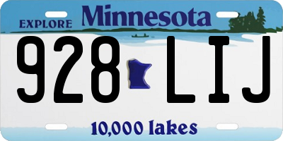 MN license plate 928LIJ