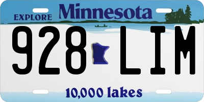 MN license plate 928LIM