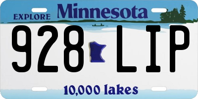 MN license plate 928LIP