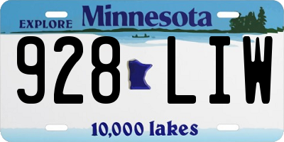 MN license plate 928LIW