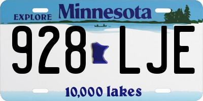 MN license plate 928LJE