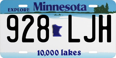 MN license plate 928LJH