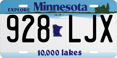 MN license plate 928LJX