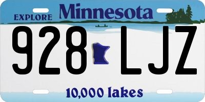 MN license plate 928LJZ