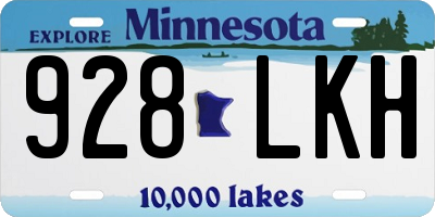 MN license plate 928LKH