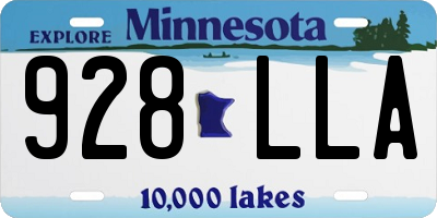 MN license plate 928LLA