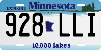 MN license plate 928LLI