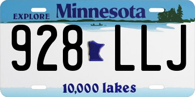 MN license plate 928LLJ