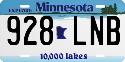 MN license plate 928LNB