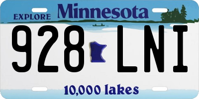 MN license plate 928LNI