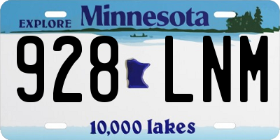 MN license plate 928LNM