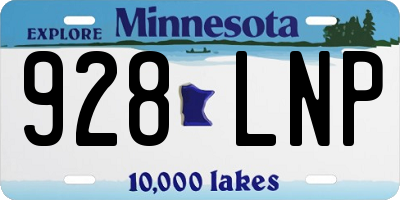 MN license plate 928LNP