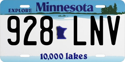 MN license plate 928LNV