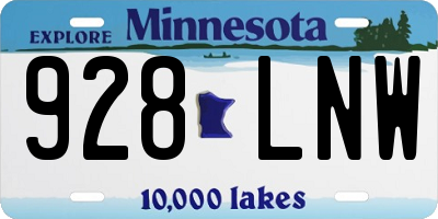 MN license plate 928LNW