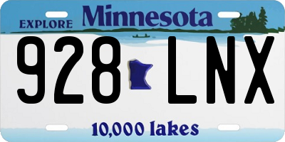 MN license plate 928LNX