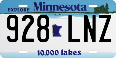 MN license plate 928LNZ