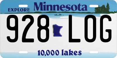 MN license plate 928LOG