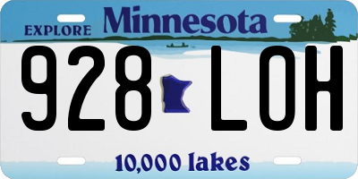 MN license plate 928LOH