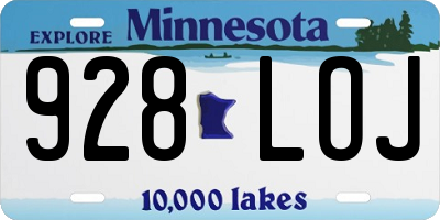 MN license plate 928LOJ