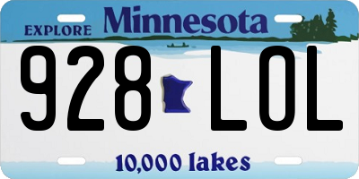 MN license plate 928LOL