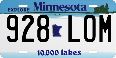 MN license plate 928LOM