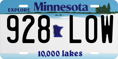 MN license plate 928LOW