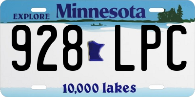 MN license plate 928LPC