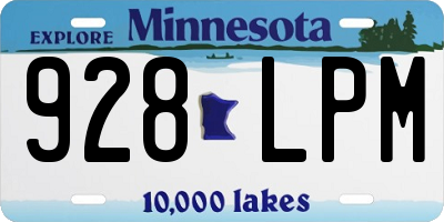 MN license plate 928LPM