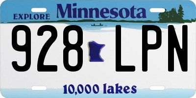 MN license plate 928LPN