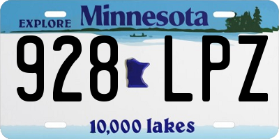 MN license plate 928LPZ