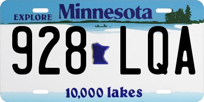 MN license plate 928LQA