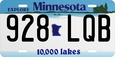 MN license plate 928LQB
