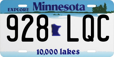 MN license plate 928LQC