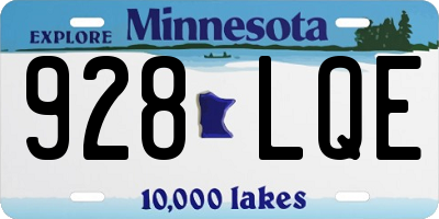 MN license plate 928LQE