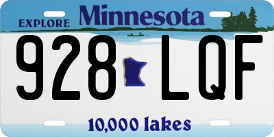 MN license plate 928LQF
