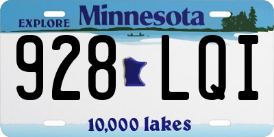 MN license plate 928LQI
