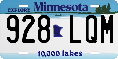 MN license plate 928LQM