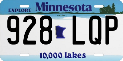 MN license plate 928LQP