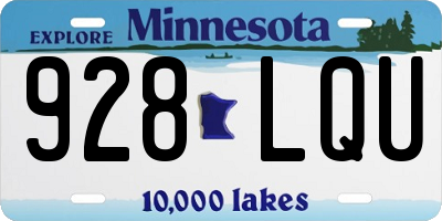 MN license plate 928LQU
