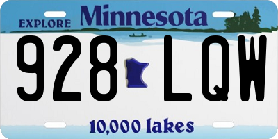 MN license plate 928LQW