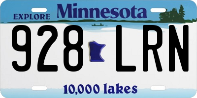MN license plate 928LRN