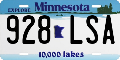 MN license plate 928LSA