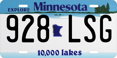 MN license plate 928LSG