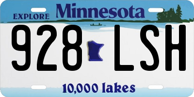 MN license plate 928LSH